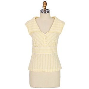 Anthro  Floreat meridian yellow striped blouse